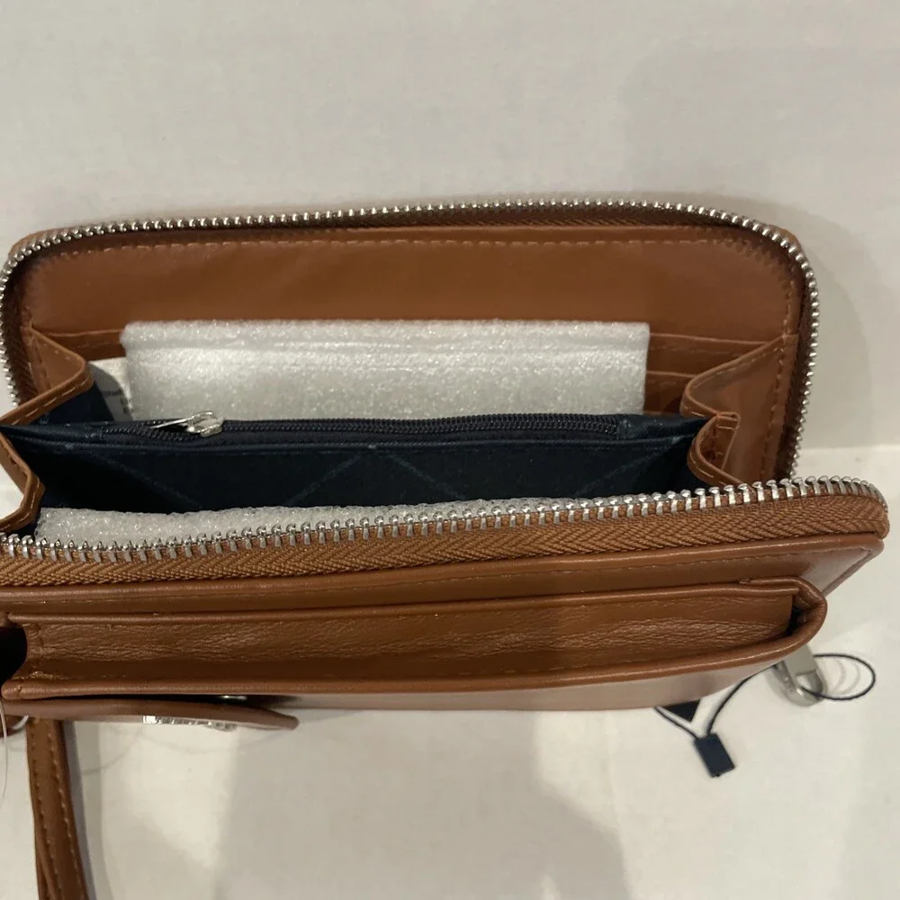 French Connection‎ Athena Smooth Phone Crossbody Wristlet – Cognac NWT MSRP $58